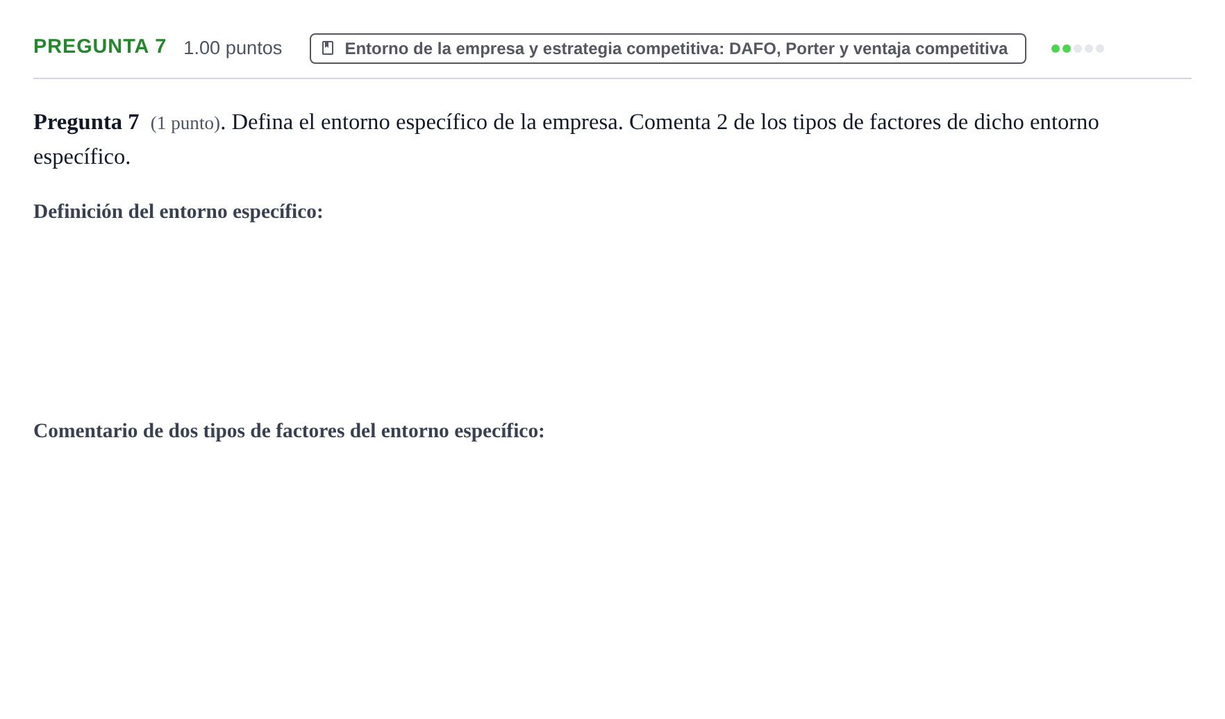 Enunciado: Pregunta 7 · Empresa y Diseño de Modelos de Negocio PAU La Rioja Ordinaria 2021