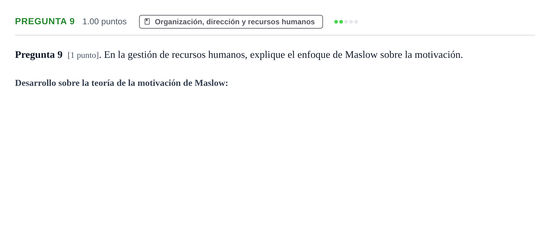 Enunciado: Pregunta 9 · Empresa y Diseño de Modelos de Negocio PAU La Rioja Ordinaria 2021