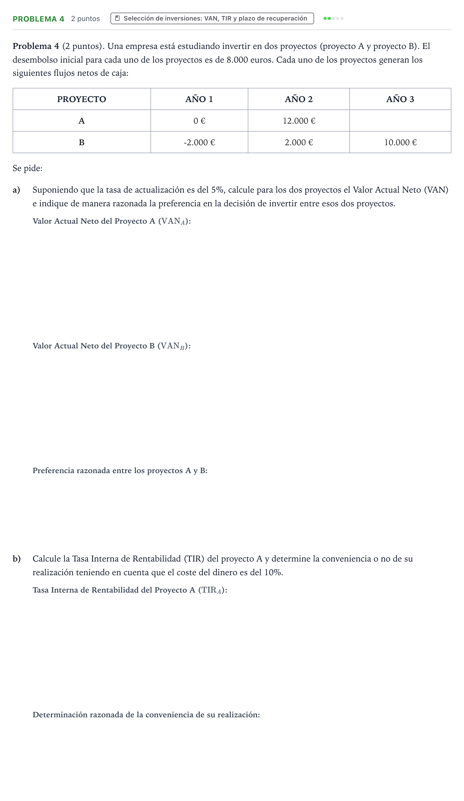 Enunciado: Problema 4 · Empresa y Diseño de Modelos de Negocio PAU La Rioja Ordinaria 2021