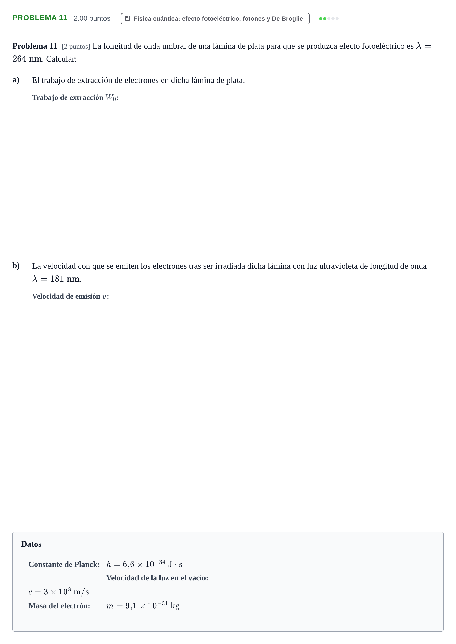 Enunciado: Problema 11 · Física PAU La Rioja Ordinaria 2021