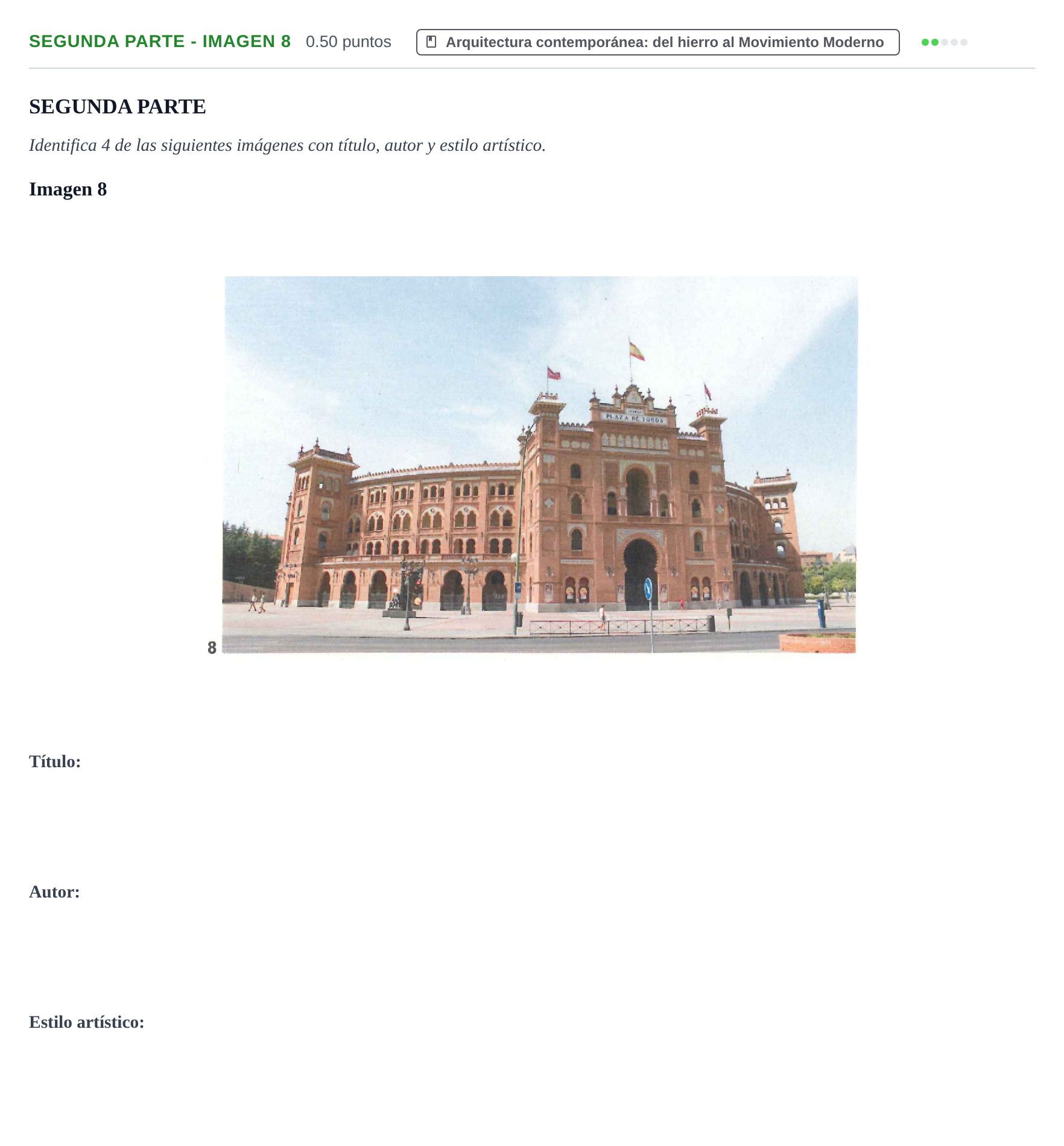 Enunciado: Ejercicio Segunda parte - Imagen 8 · Fundamentos Artísticos PAU La Rioja Extraordinaria 2021