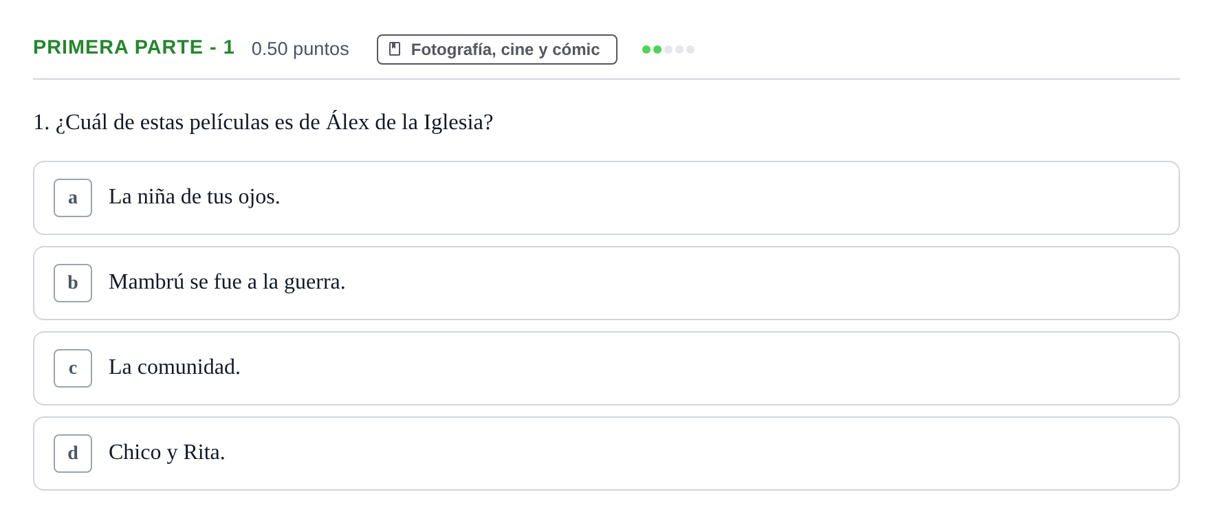 Enunciado: Ejercicio Primera parte - 1 · Fundamentos Artísticos PAU La Rioja Ordinaria 2021