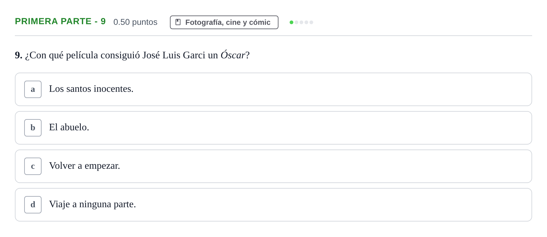 Enunciado: Ejercicio Primera parte - 9 · Fundamentos Artísticos PAU La Rioja Ordinaria 2021