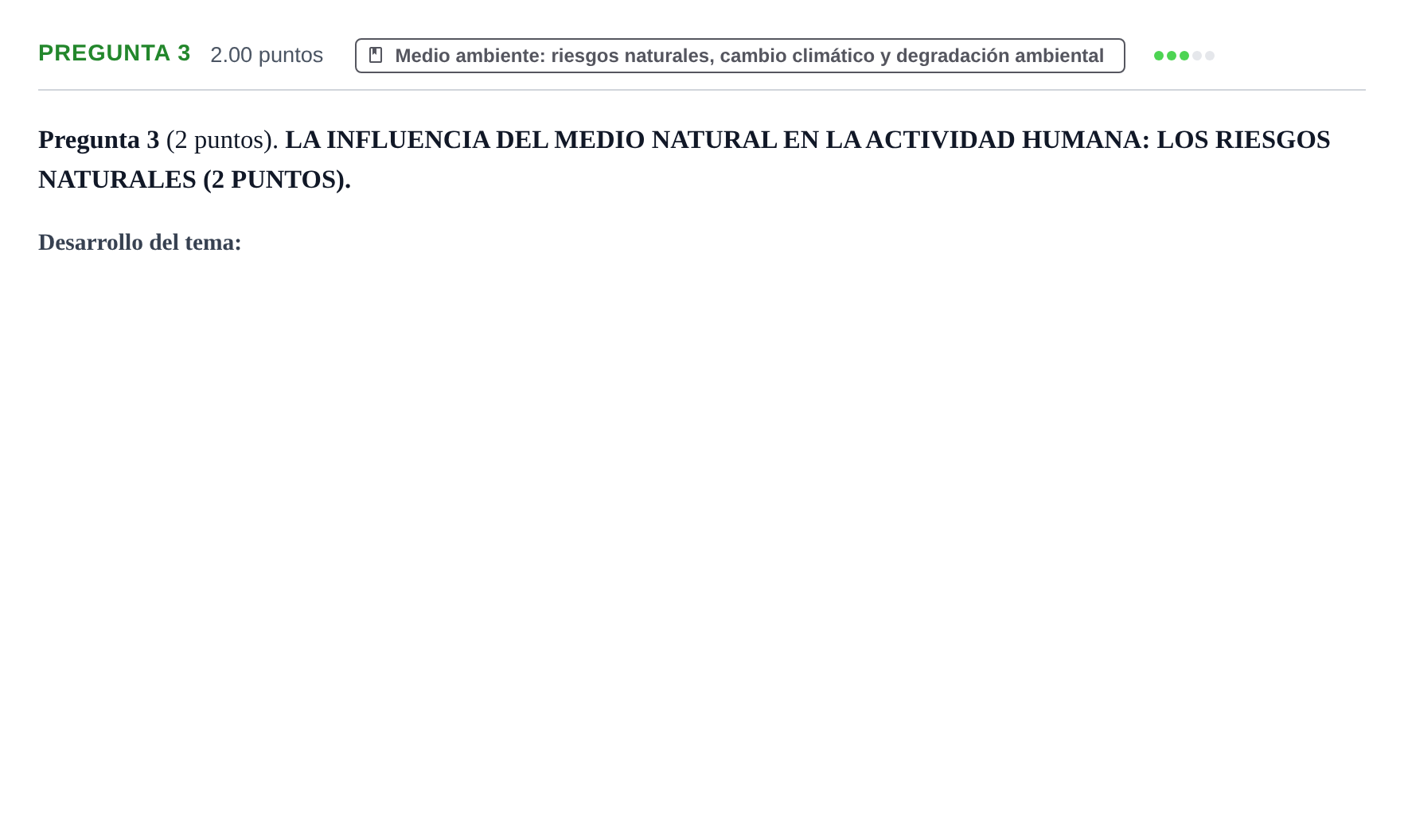 Enunciado: Pregunta 3 · Geografía PAU La Rioja Extraordinaria 2021