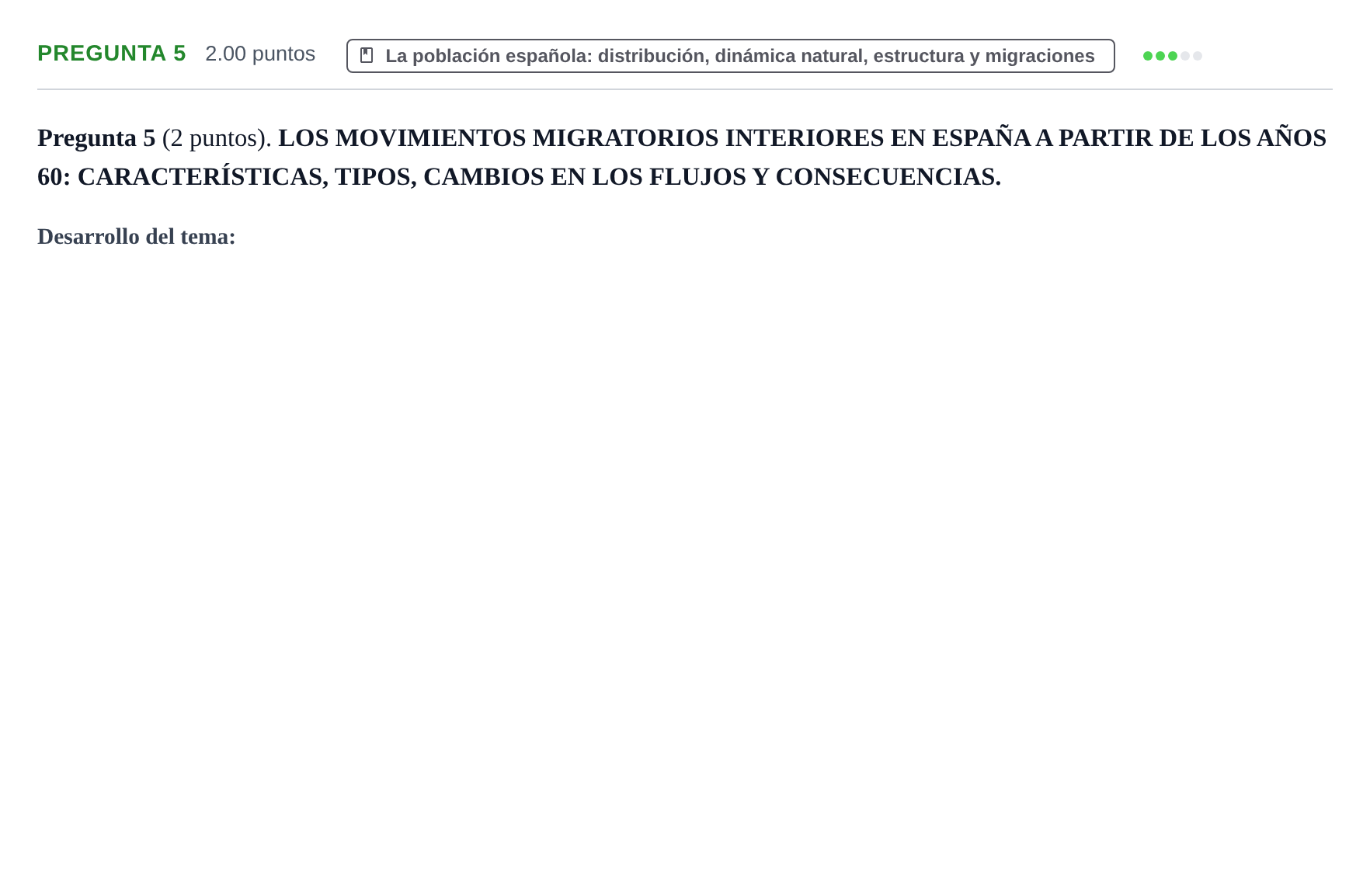 Enunciado: Pregunta 5 · Geografía PAU La Rioja Extraordinaria 2021