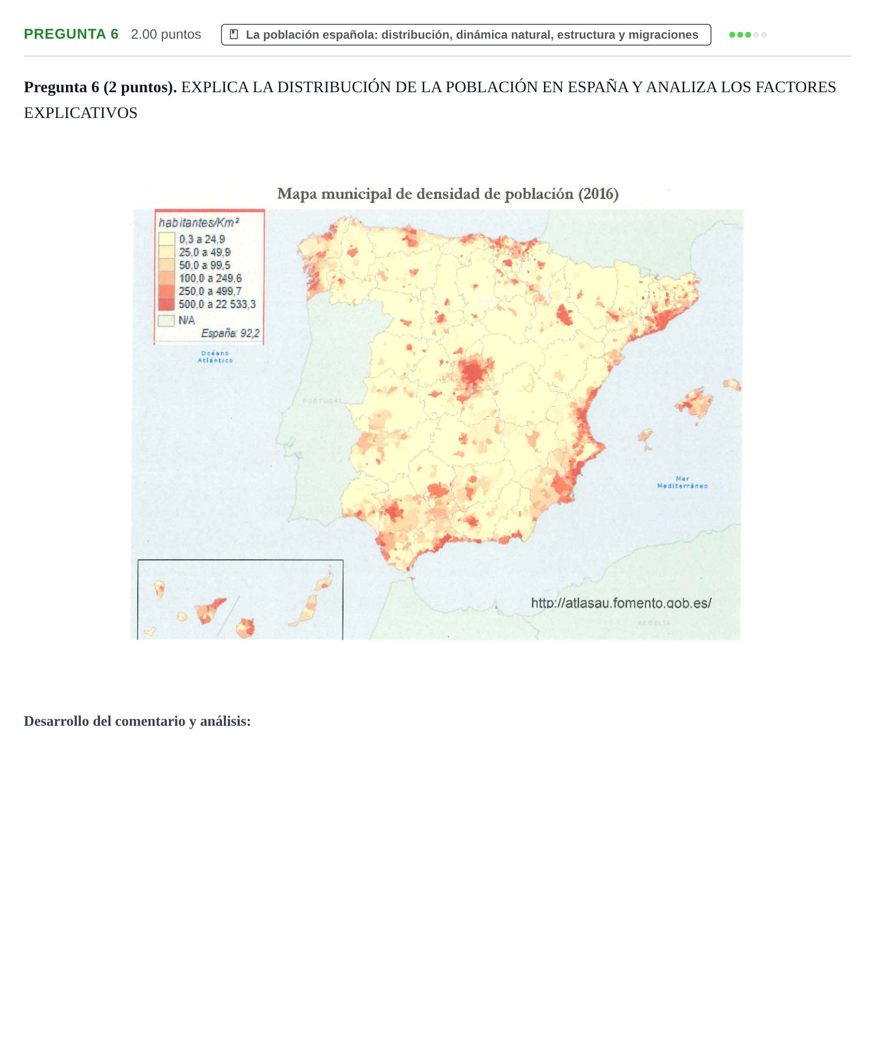Enunciado: Pregunta 6 · Geografía PAU La Rioja Extraordinaria 2021