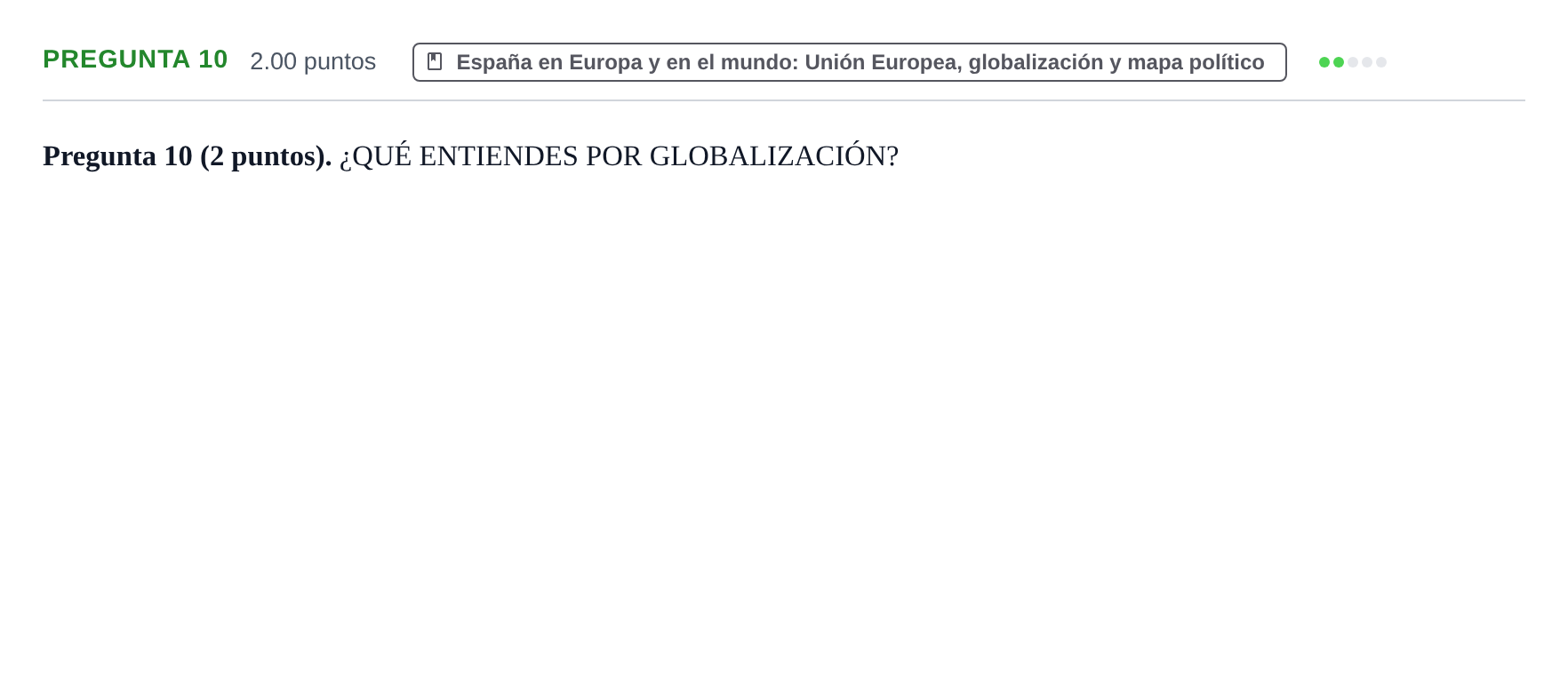Enunciado: Pregunta 10 · Geografía PAU La Rioja Ordinaria 2021
