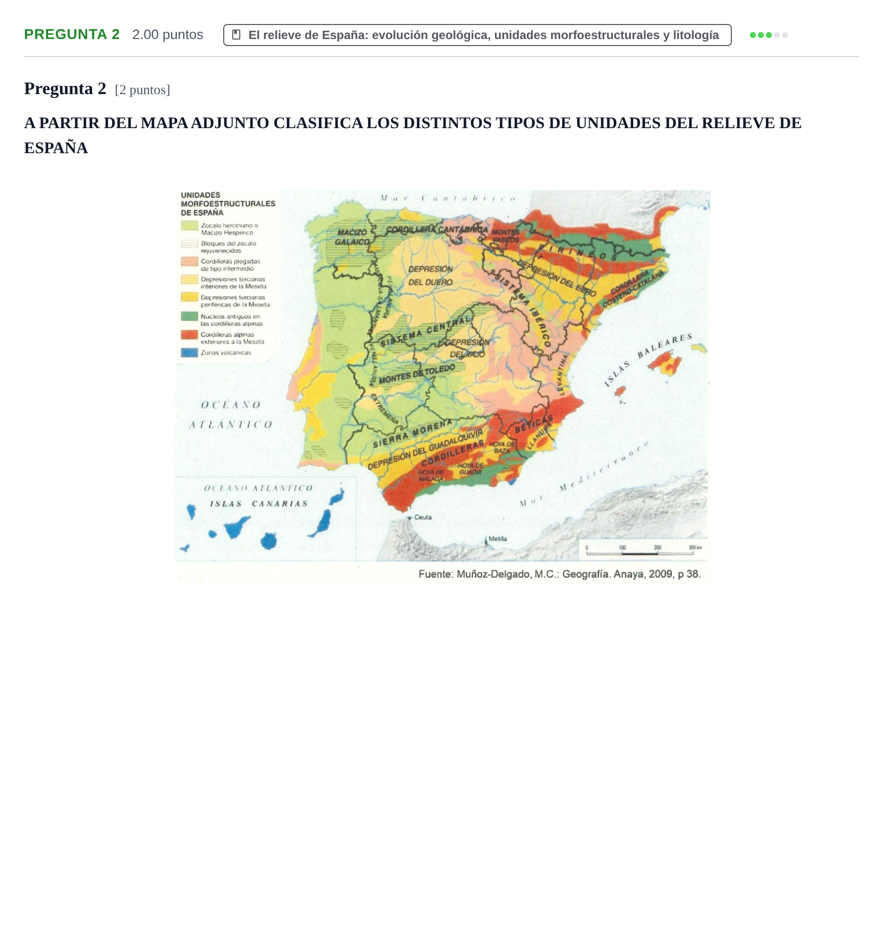 Enunciado: Pregunta 2 · Geografía PAU La Rioja Ordinaria 2021