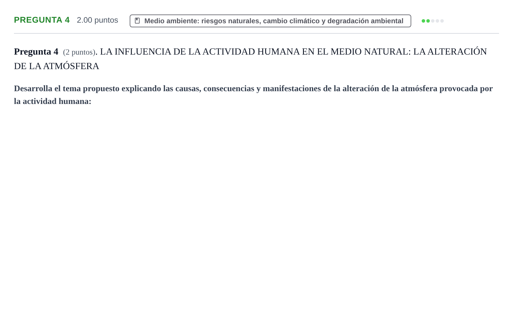 Enunciado: Pregunta 4 · Geografía PAU La Rioja Ordinaria 2021