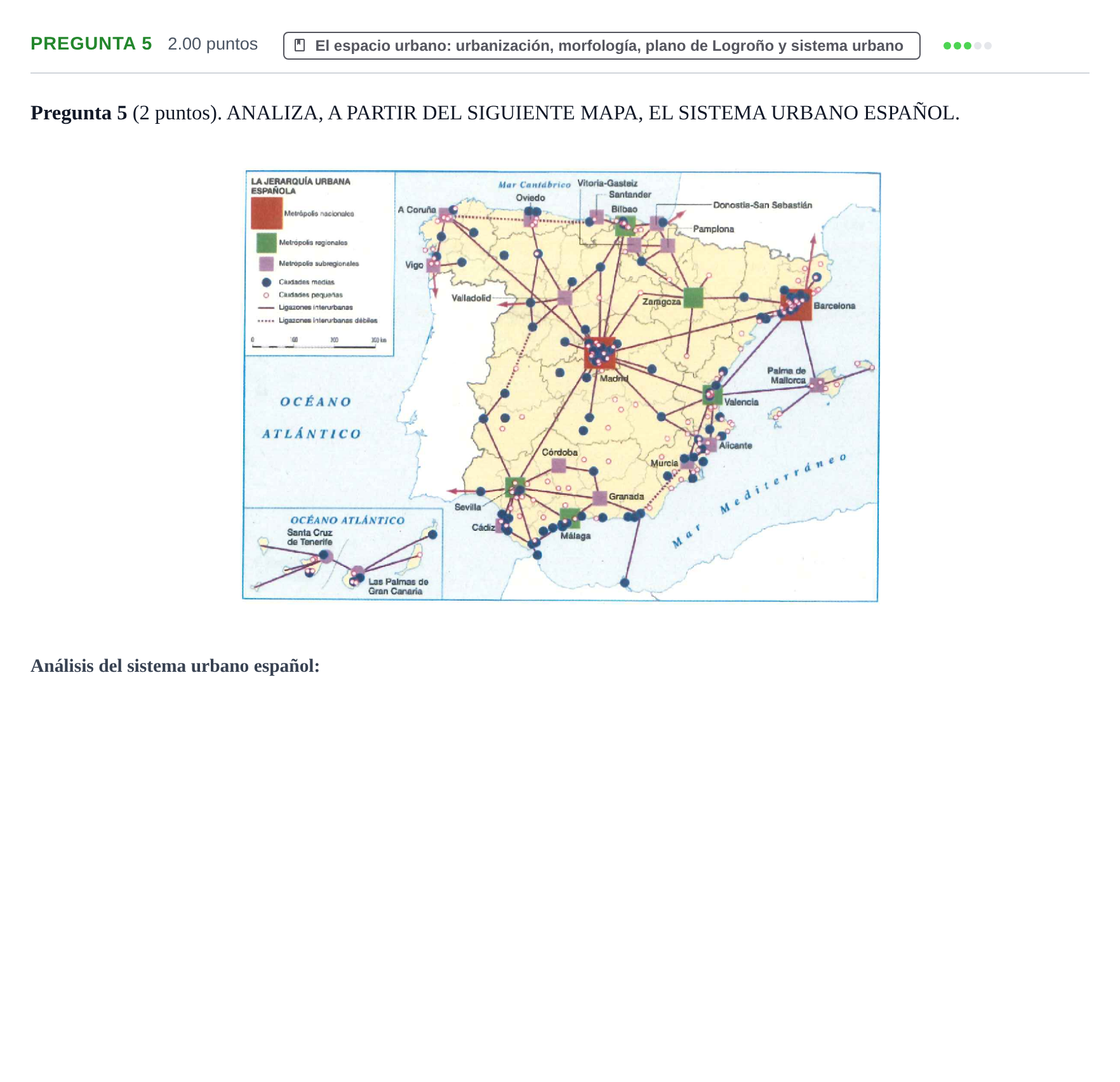 Enunciado: Pregunta 5 · Geografía PAU La Rioja Ordinaria 2021