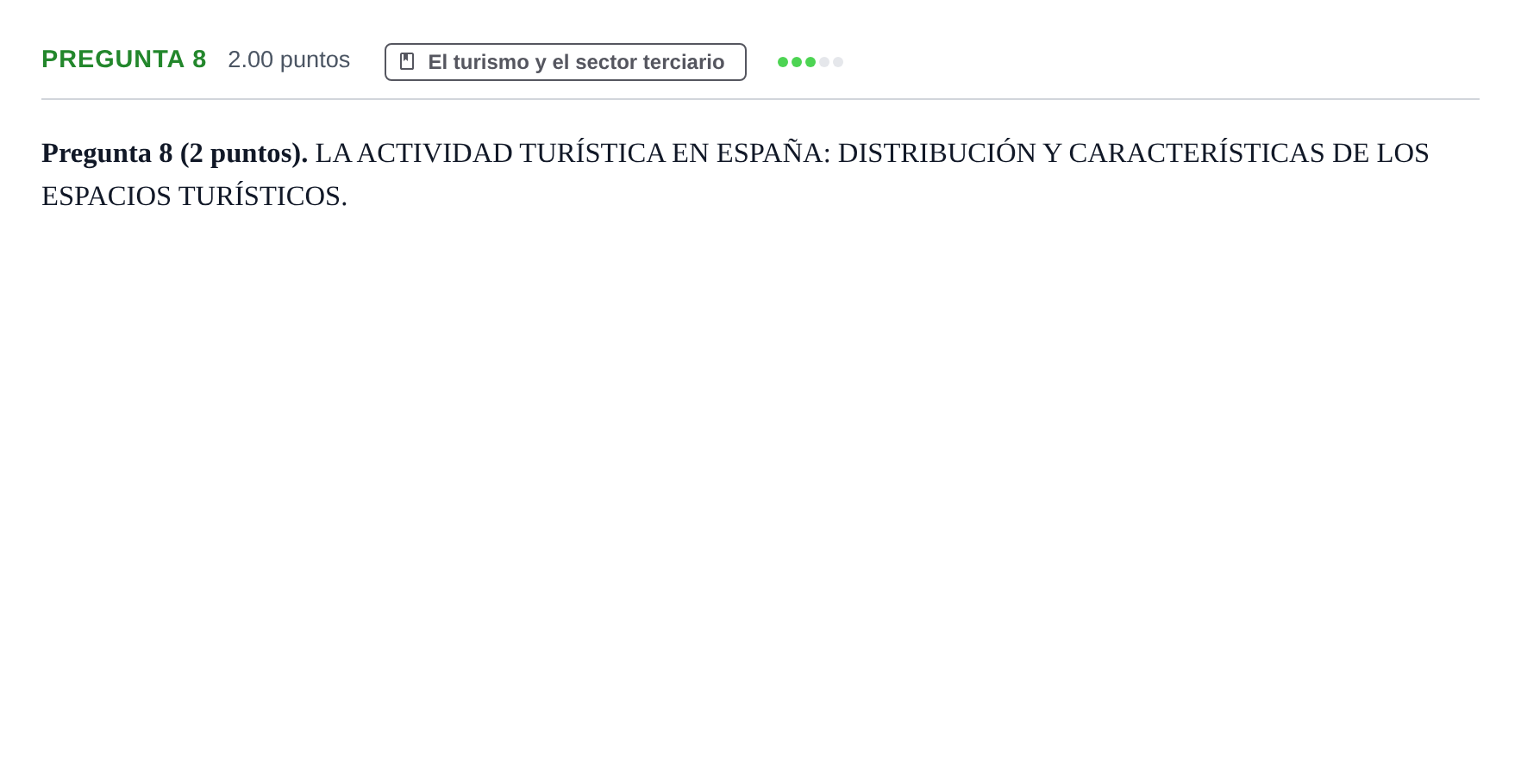 Enunciado: Pregunta 8 · Geografía PAU La Rioja Ordinaria 2021
