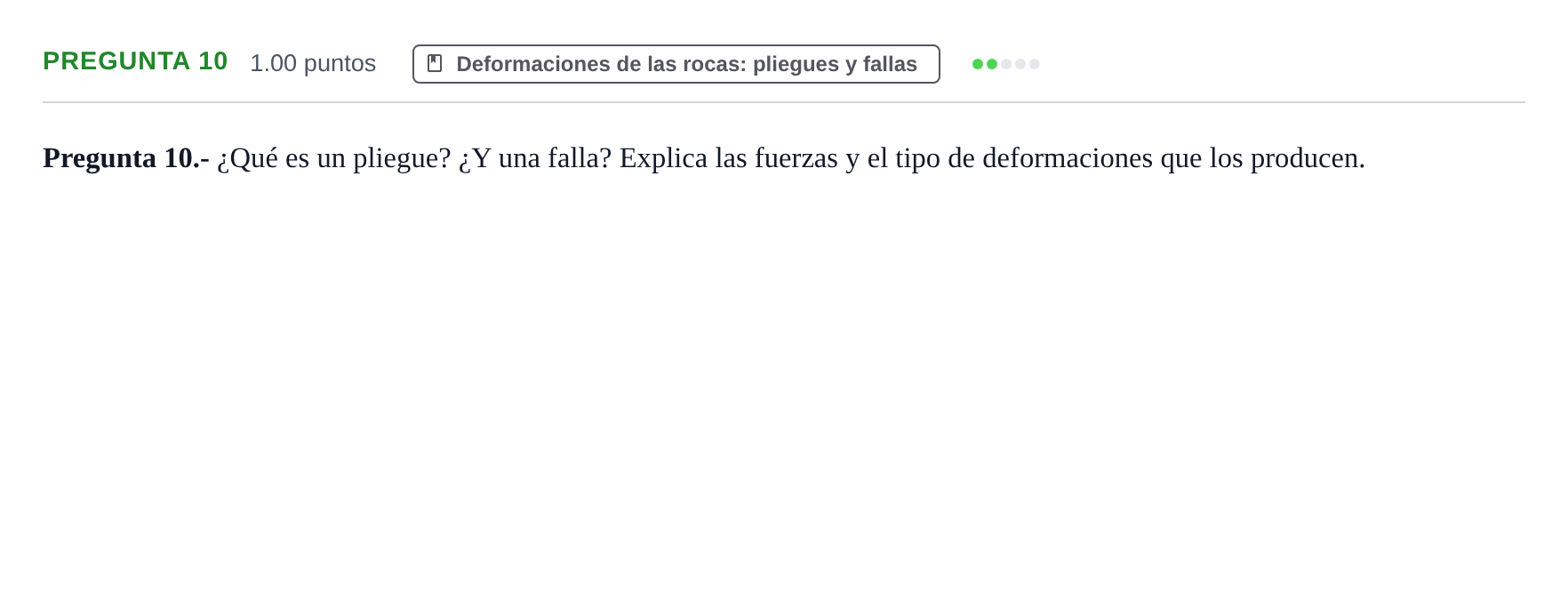 Enunciado: Pregunta 10 · Geología y Ciencias Ambientales PAU La Rioja Ordinaria 2021