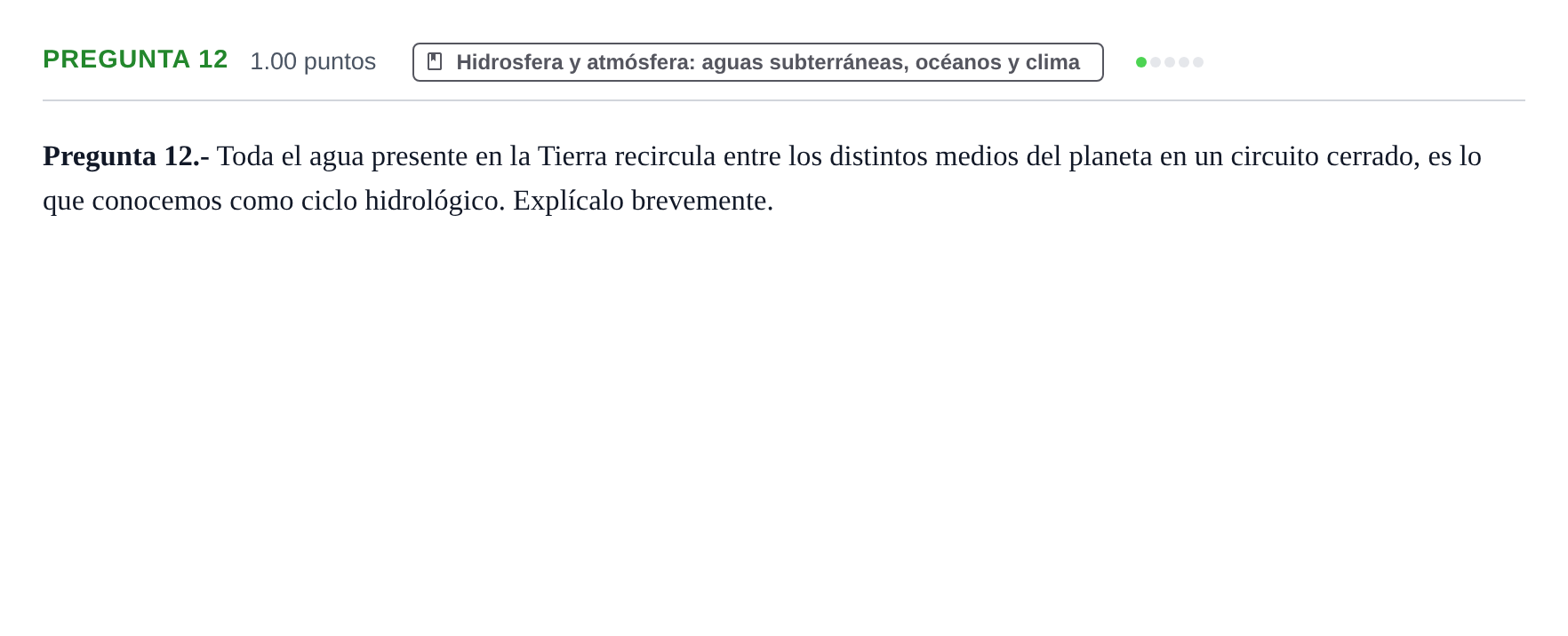 Enunciado: Pregunta 12 · Geología y Ciencias Ambientales PAU La Rioja Ordinaria 2021