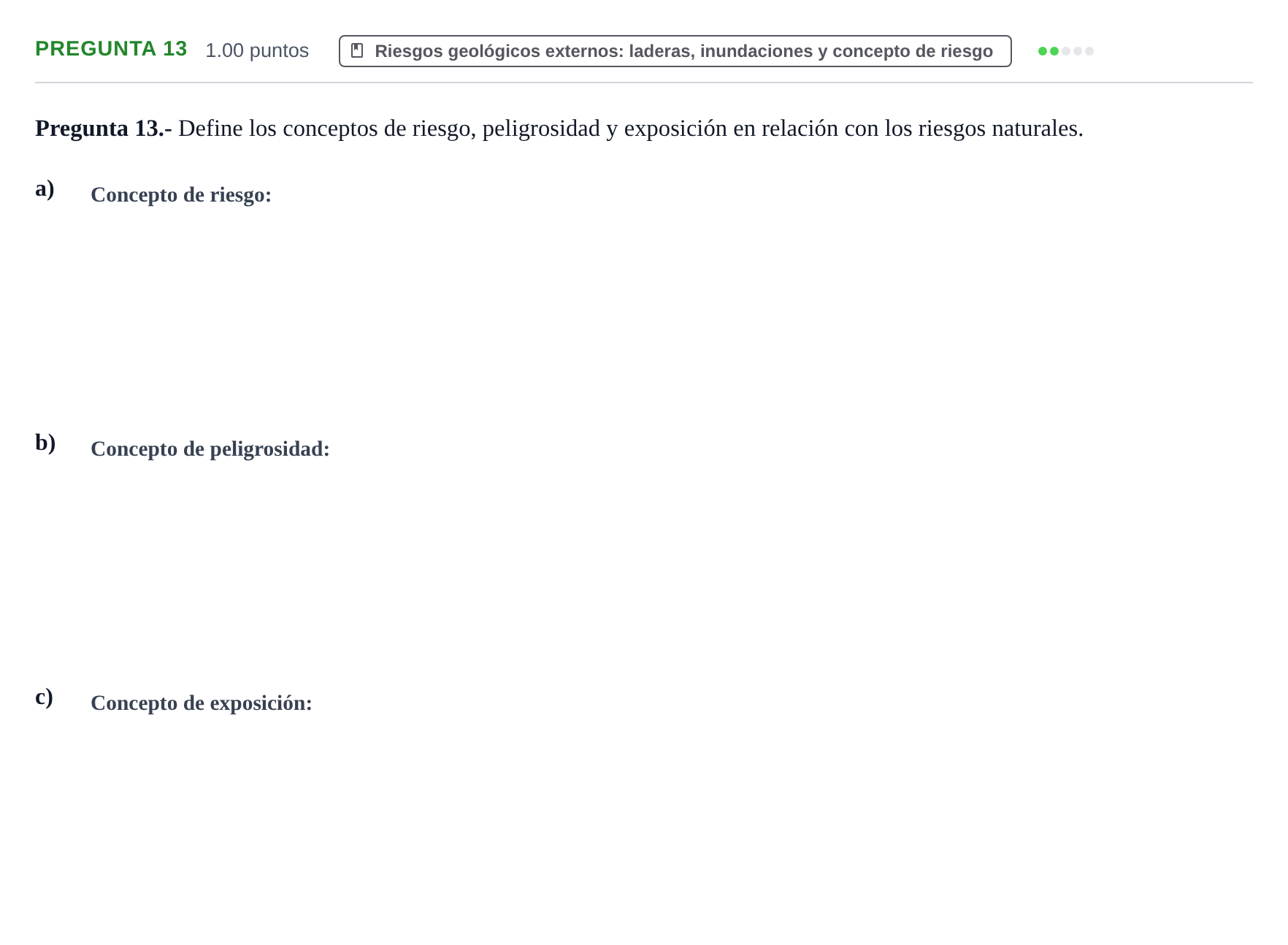 Enunciado: Pregunta 13 · Geología y Ciencias Ambientales PAU La Rioja Ordinaria 2021