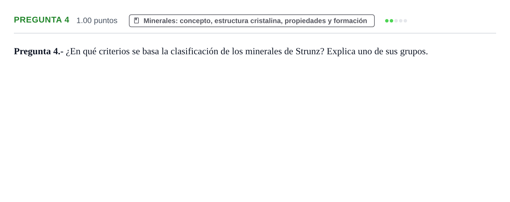 Enunciado: Pregunta 4 · Geología y Ciencias Ambientales PAU La Rioja Ordinaria 2021