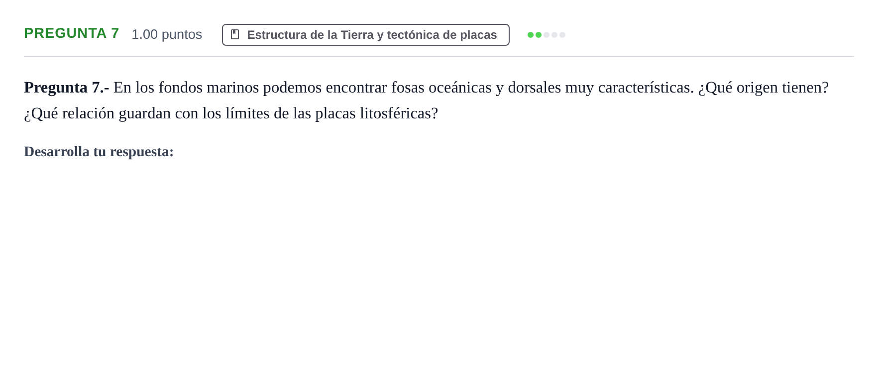 Enunciado: Pregunta 7 · Geología y Ciencias Ambientales PAU La Rioja Ordinaria 2021