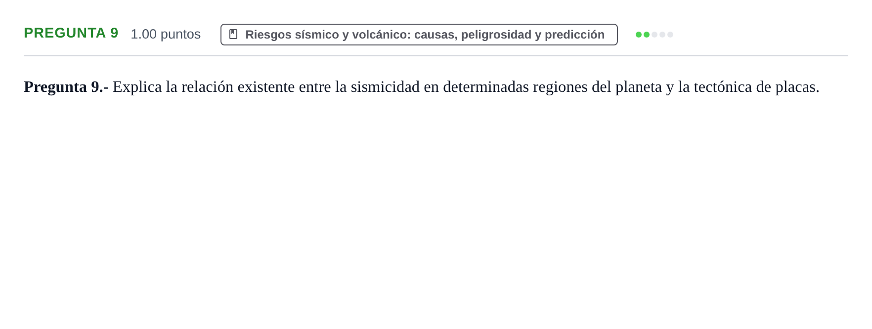 Enunciado: Pregunta 9 · Geología y Ciencias Ambientales PAU La Rioja Ordinaria 2021
