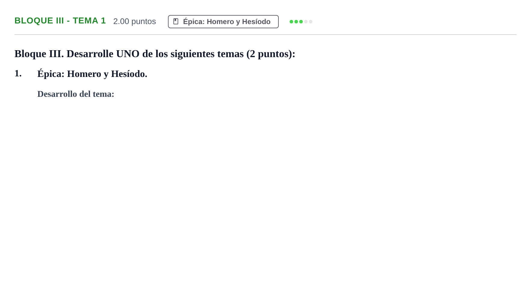 Enunciado: Bloque III - Tema 1 · Griego II PAU La Rioja Extraordinaria 2021