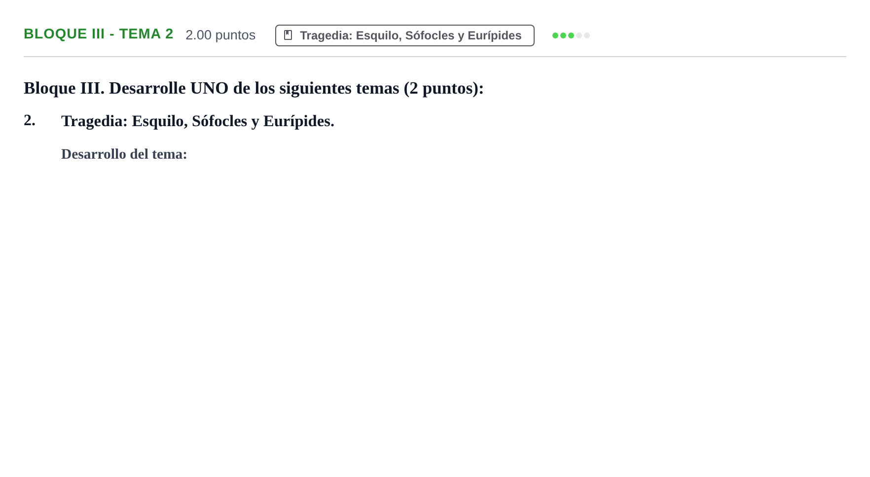 Enunciado: Bloque III - Tema 2 · Griego II PAU La Rioja Extraordinaria 2021