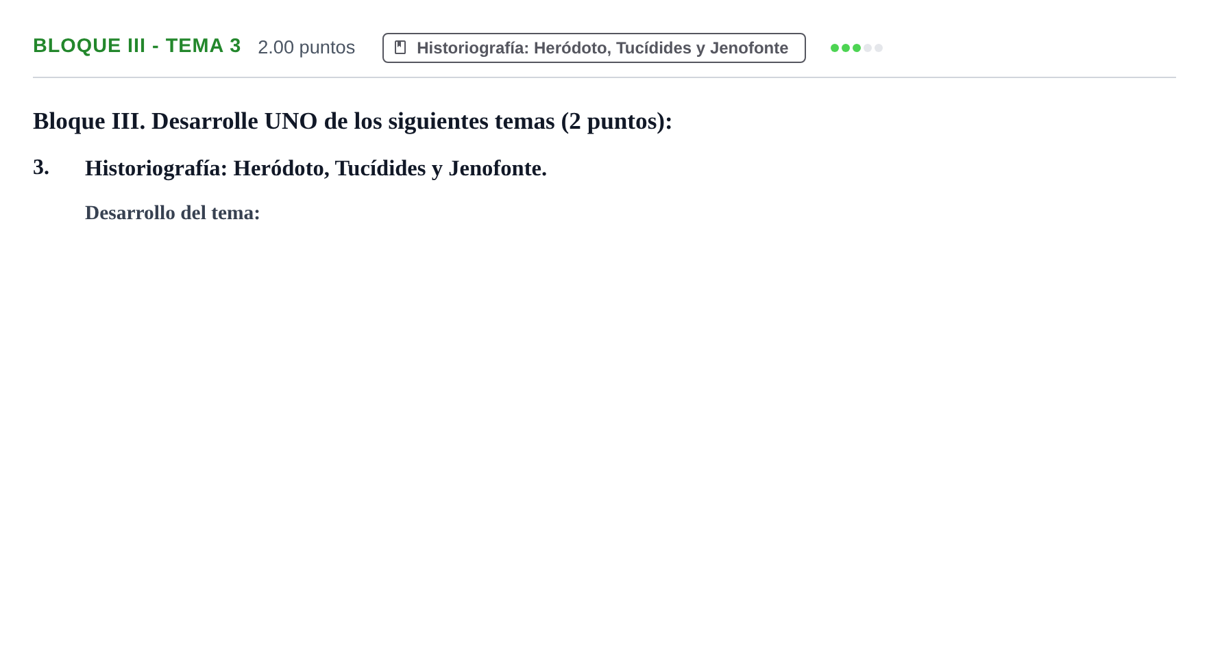Enunciado: Bloque III - Tema 3 · Griego II PAU La Rioja Extraordinaria 2021