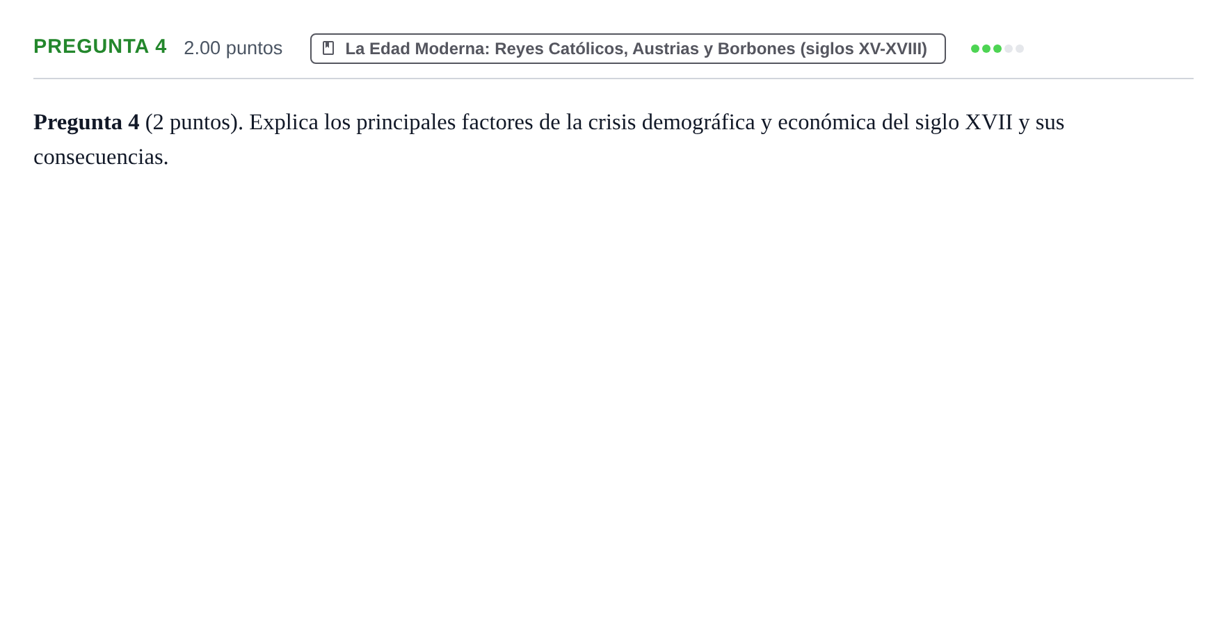 Enunciado: Pregunta 4 · Historia de España PAU La Rioja Ordinaria 2021