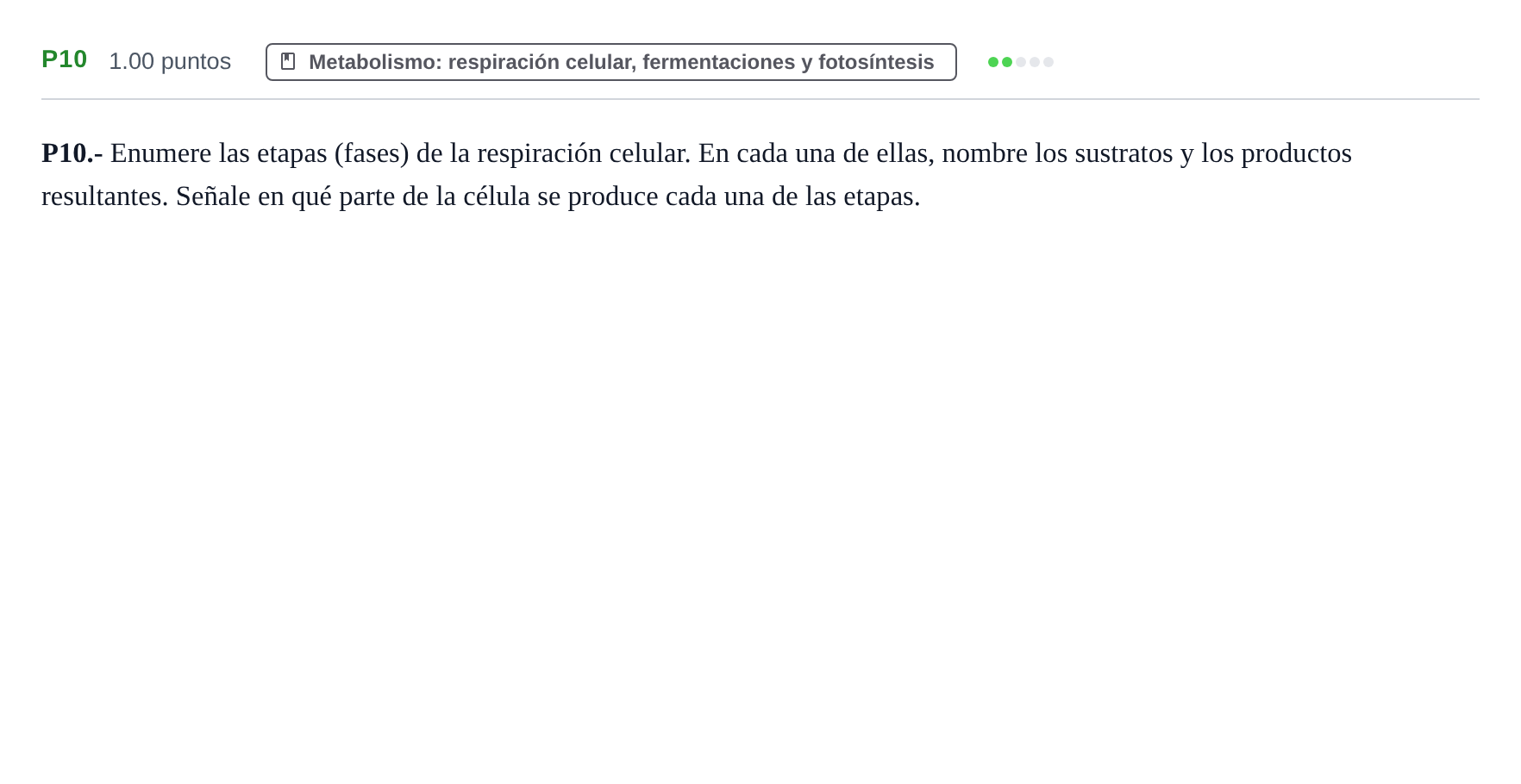 Enunciado: Ejercicio P10 · Biología PAU La Rioja Extraordinaria 2021