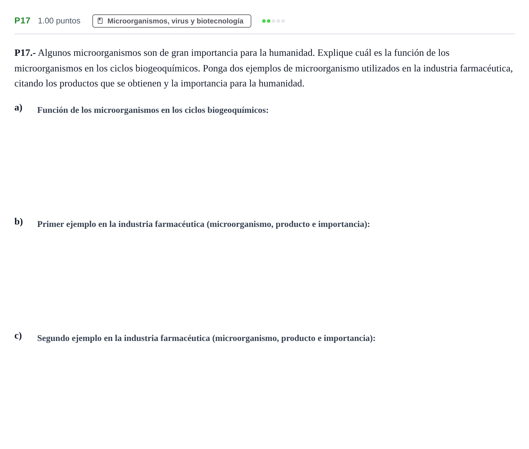 Enunciado: Ejercicio P17 · Biología PAU La Rioja Ordinaria 2021