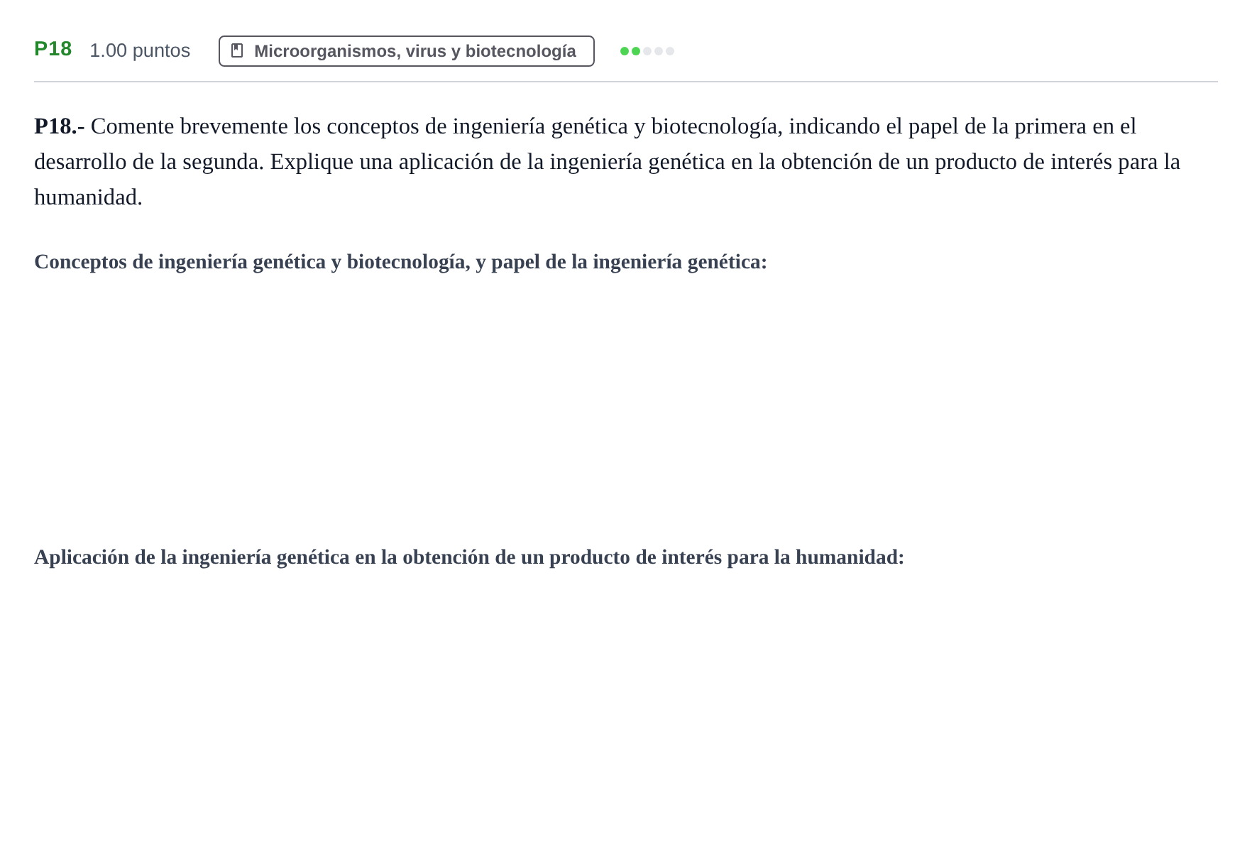 Enunciado: Ejercicio P18 · Biología PAU La Rioja Ordinaria 2021