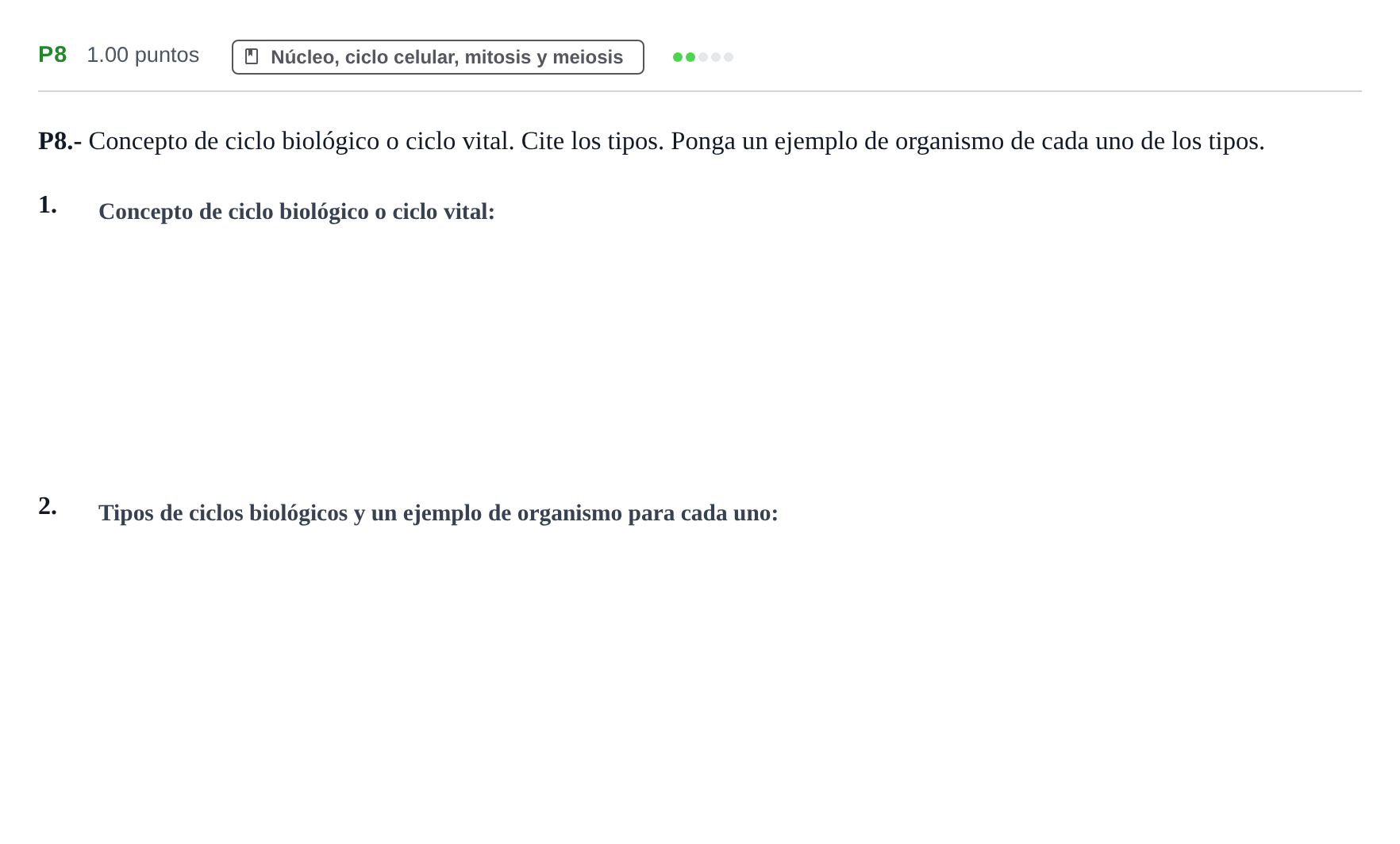Enunciado: Ejercicio P8 · Biología PAU La Rioja Ordinaria 2021