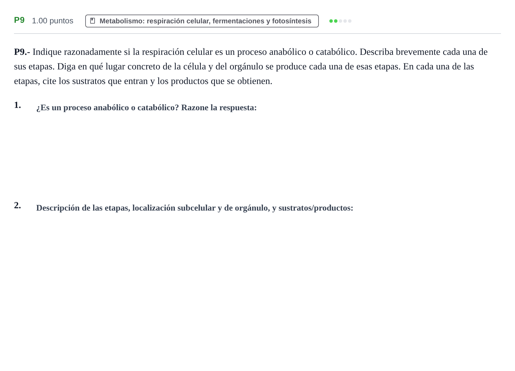 Enunciado: Ejercicio P9 · Biología PAU La Rioja Ordinaria 2021