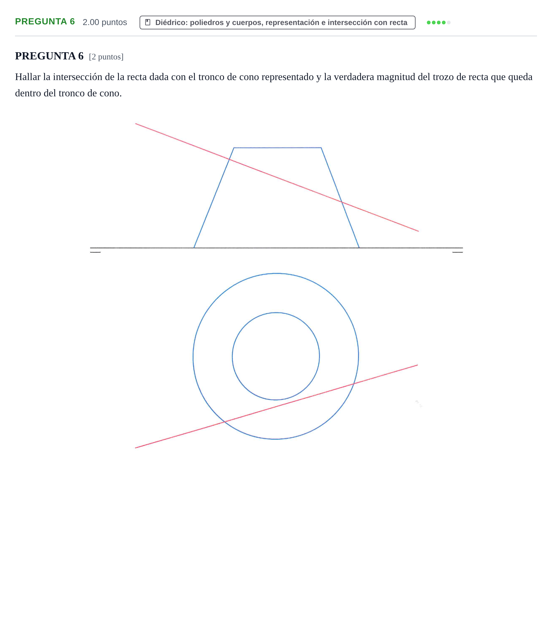 Enunciado: PREGUNTA 6 · Dibujo técnico II PAU La Rioja Extraordinaria 2021