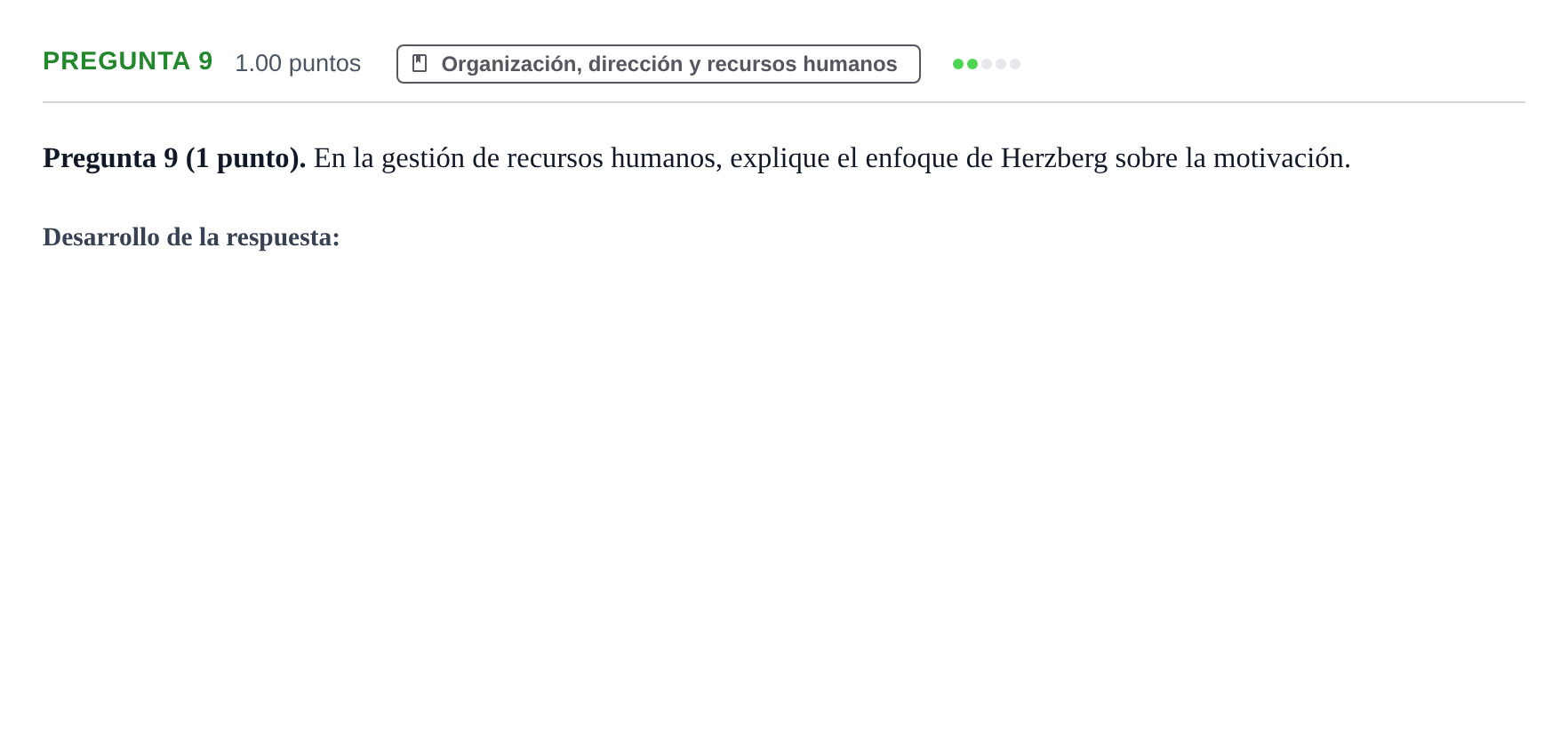 Enunciado: Pregunta 9 · Empresa y Diseño de Modelos de Negocio PAU La Rioja Extraordinaria 2021
