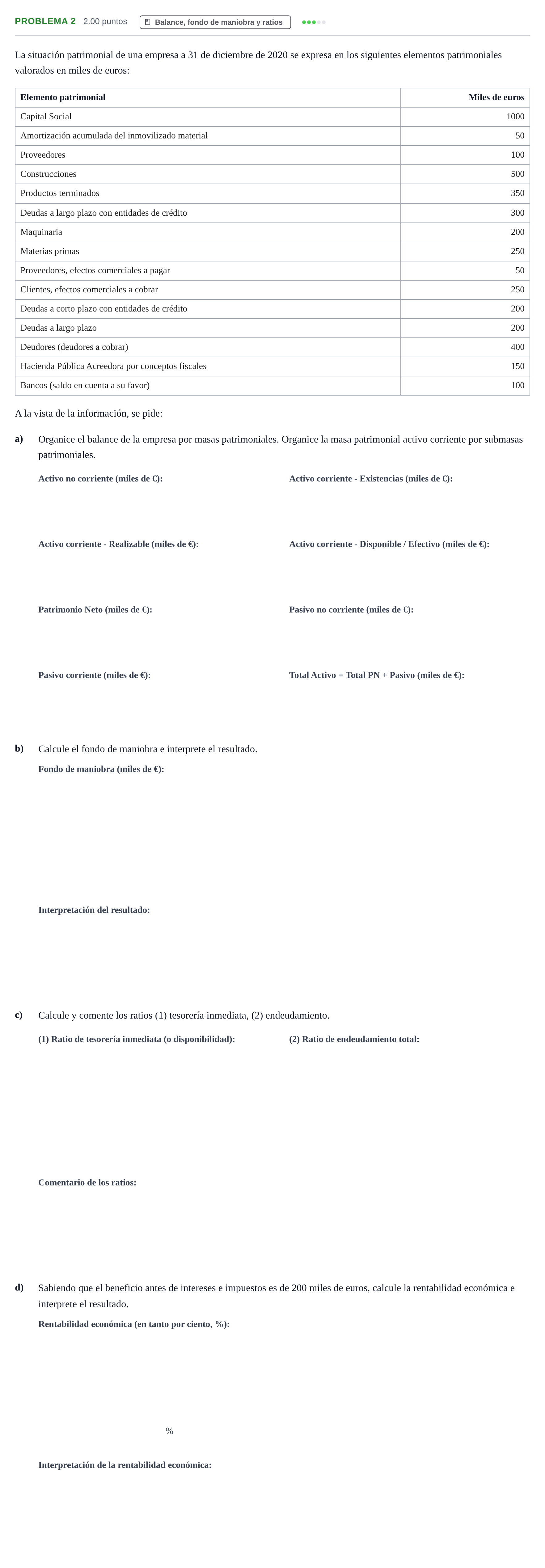 Enunciado: Problema 2 · Empresa y Diseño de Modelos de Negocio PAU La Rioja Extraordinaria 2021