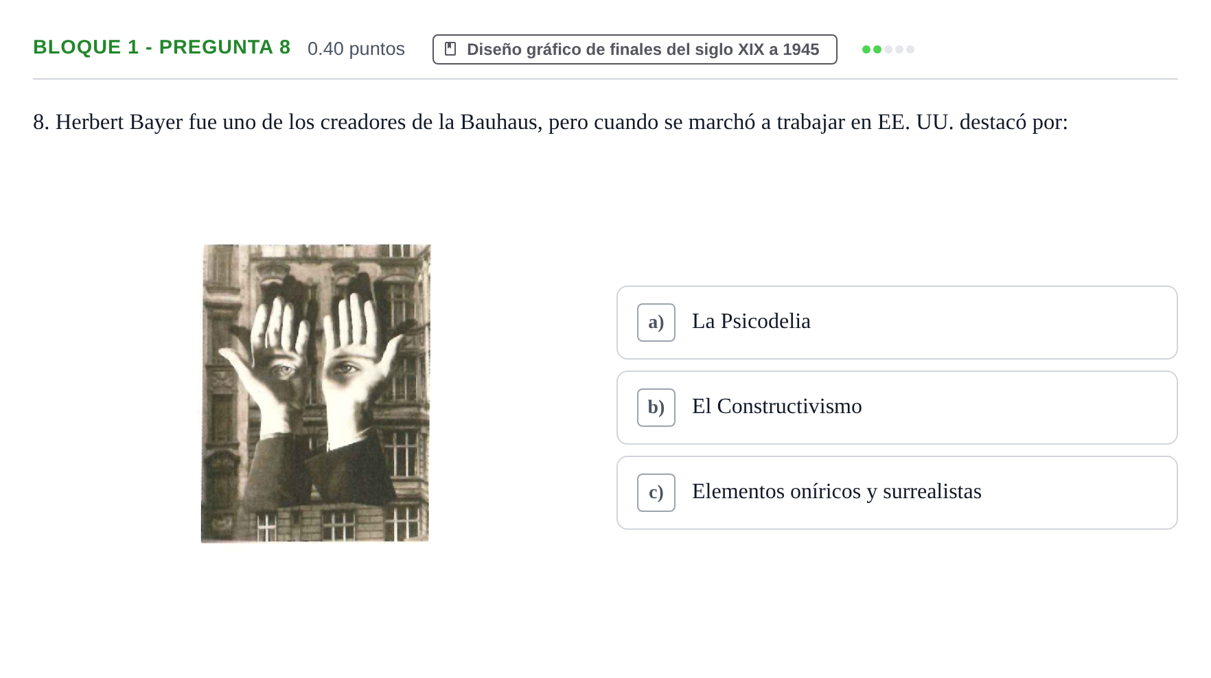 Enunciado: Bloque 1 - Pregunta 8 · Diseño PAU La Rioja Ordinaria 2021