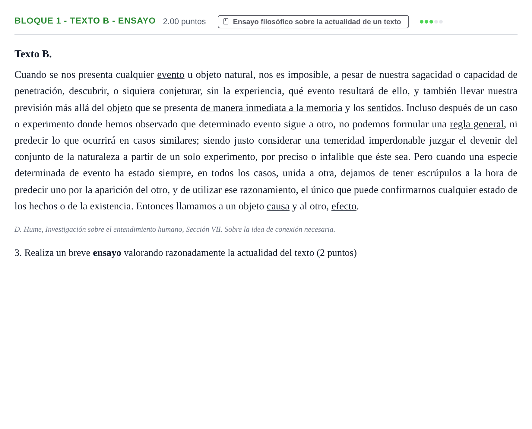 Enunciado: Bloque 1 - Texto B - Ensayo · Historia de la Filosofía PAU La Rioja Extraordinaria 2021