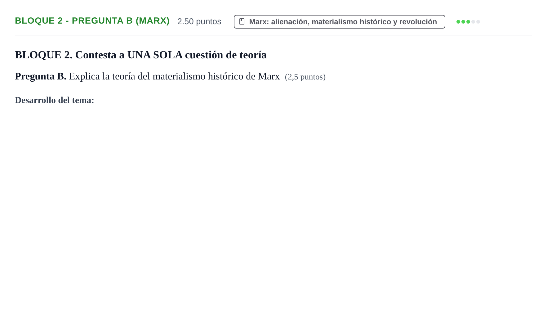 Enunciado: Bloque 2 - Pregunta B (Marx) · Historia de la Filosofía PAU La Rioja Extraordinaria 2021