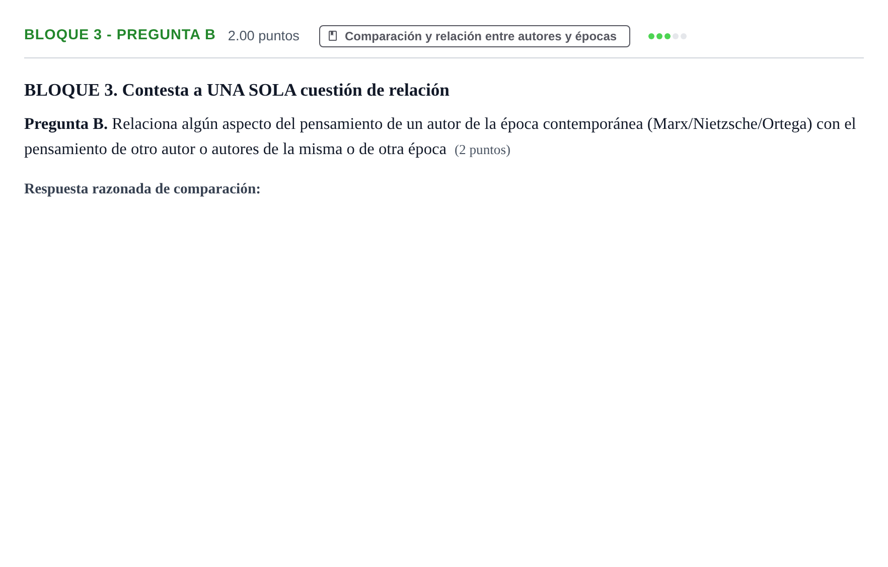 Enunciado: Bloque 3 - Pregunta B · Historia de la Filosofía PAU La Rioja Extraordinaria 2021