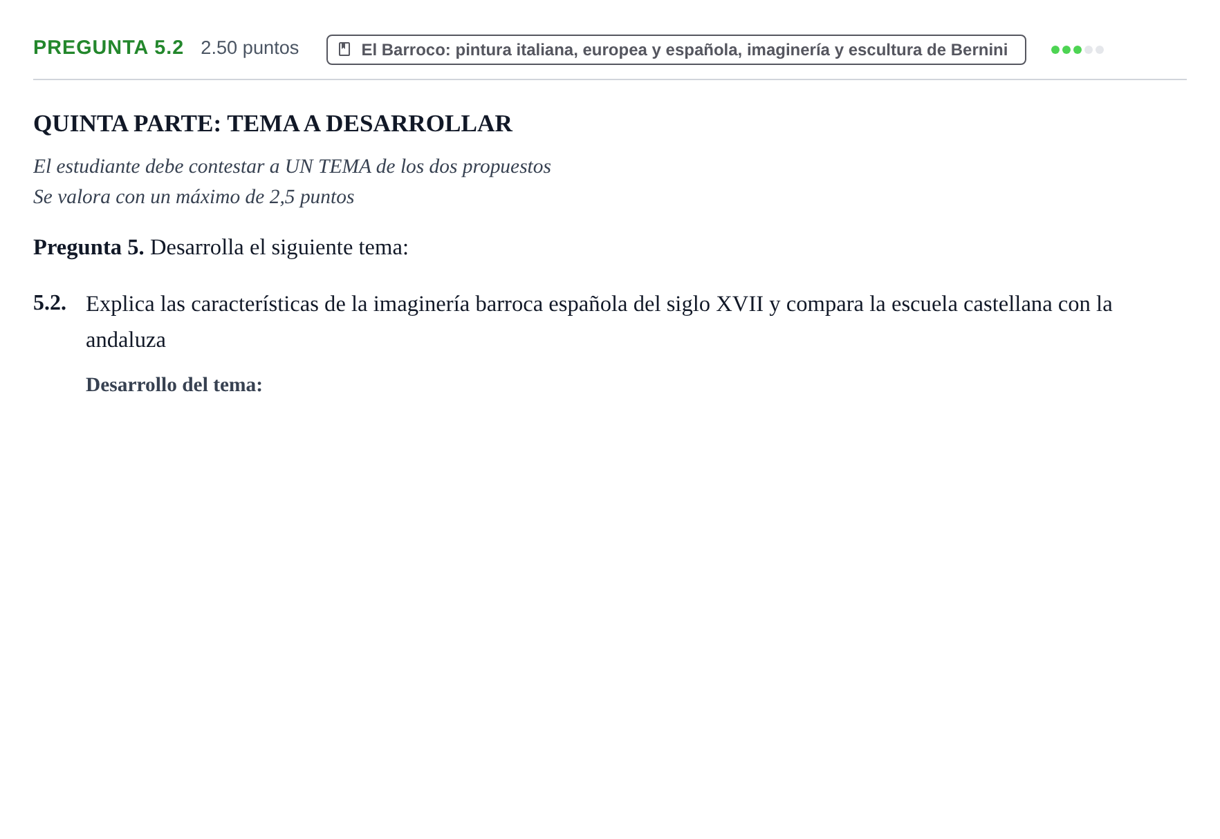 Enunciado: Pregunta 5.2 · Historia del Arte PAU La Rioja Extraordinaria 2021