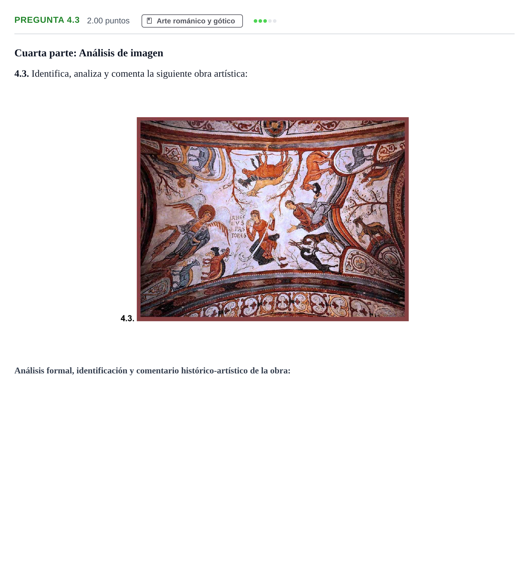 Enunciado: Pregunta 4.3 · Historia del Arte PAU La Rioja Ordinaria 2021