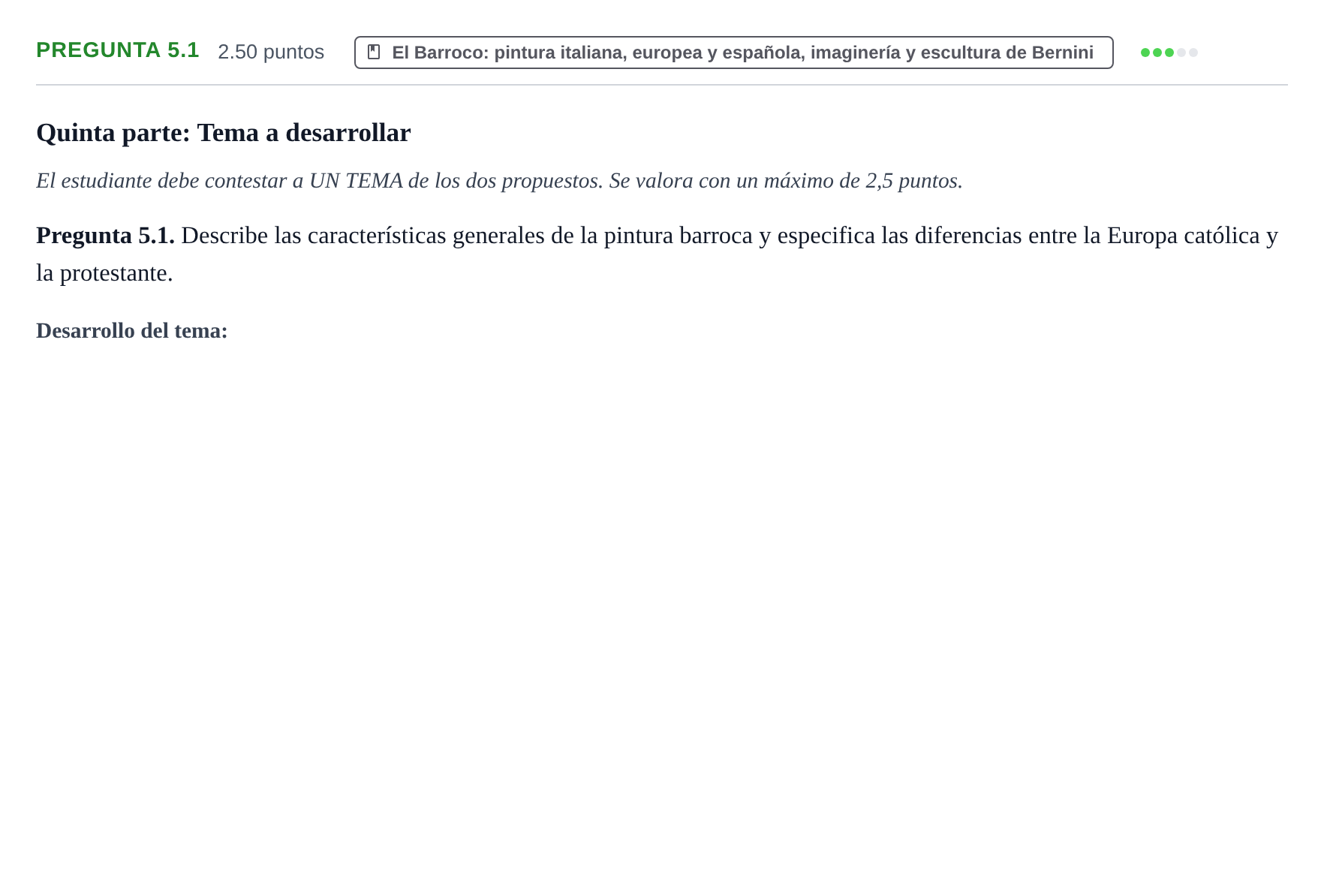 Enunciado: Pregunta 5.1 · Historia del Arte PAU La Rioja Ordinaria 2021