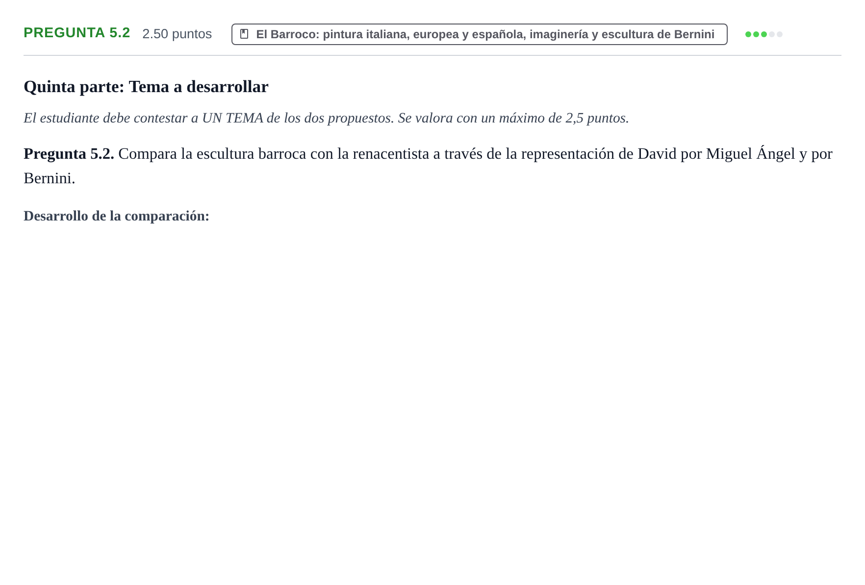 Enunciado: Pregunta 5.2 · Historia del Arte PAU La Rioja Ordinaria 2021