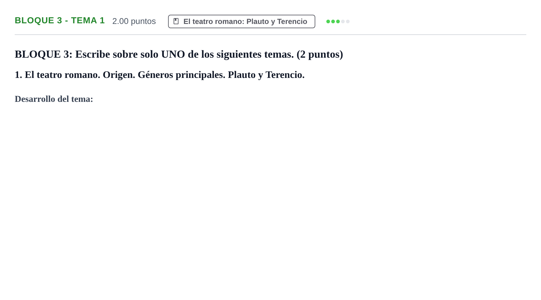 Enunciado: Bloque 3 - Tema 1 · Latín II PAU La Rioja Ordinaria 2021