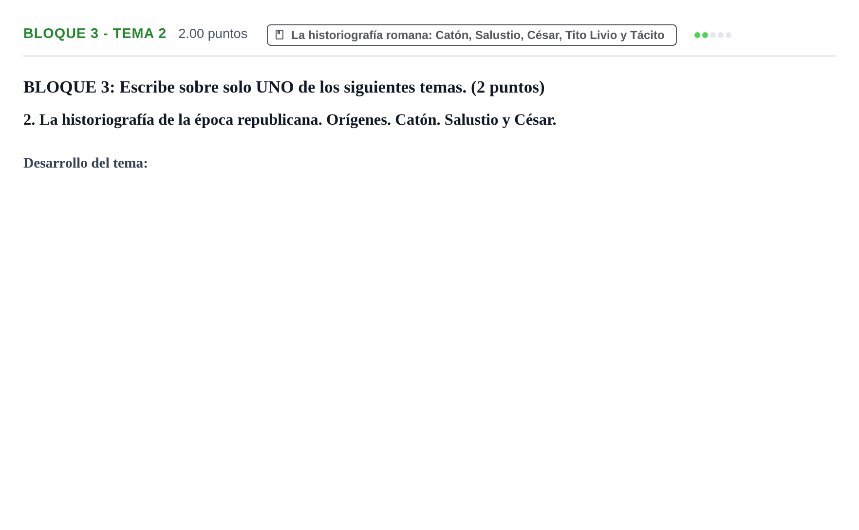 Enunciado: Bloque 3 - Tema 2 · Latín II PAU La Rioja Ordinaria 2021