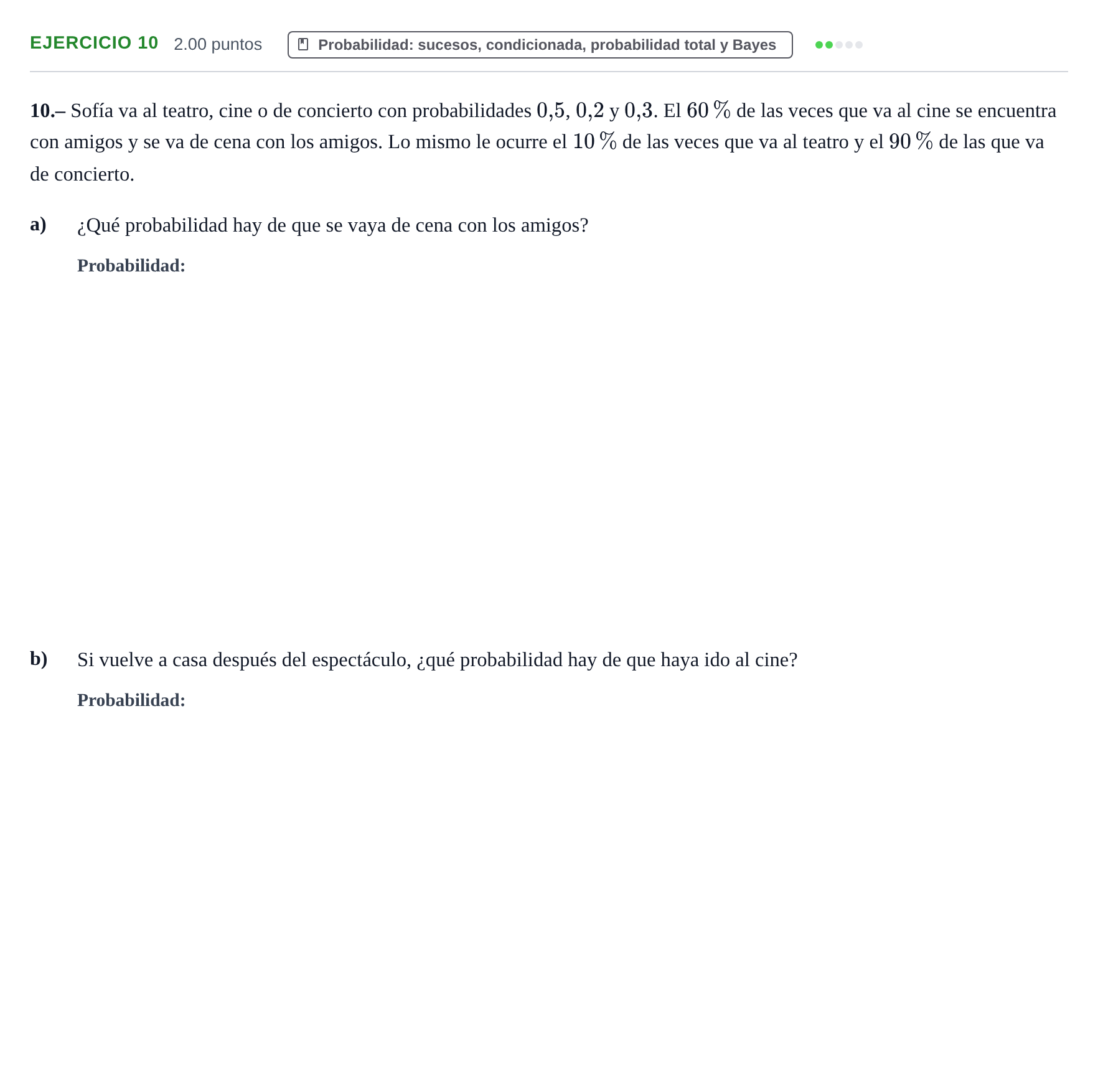 Enunciado: Problema 10 · Matemáticas II PAU La Rioja Extraordinaria 2021