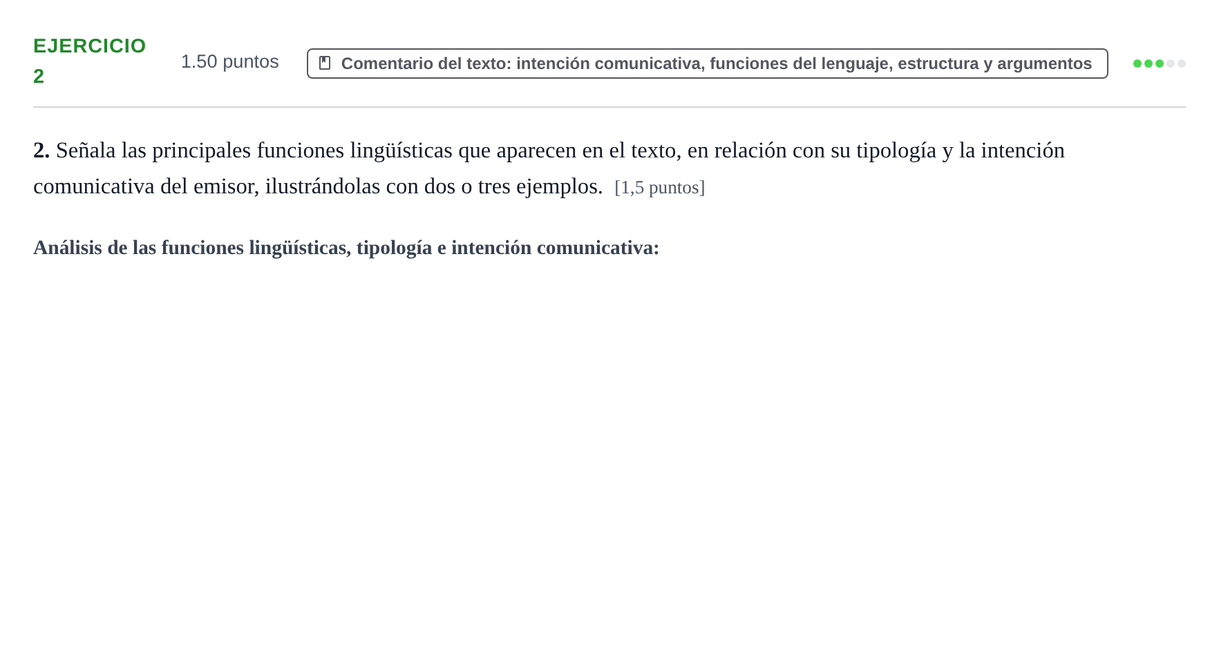 Enunciado: Problema 2 · Lengua Castellana y Literatura II PAU La Rioja Extraordinaria 2021
