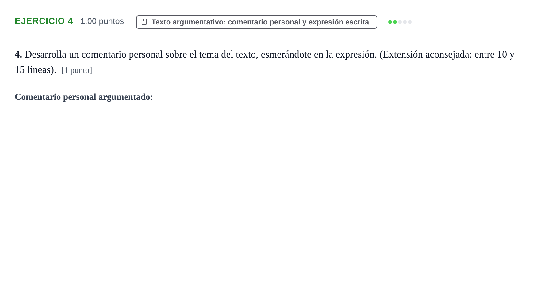 Enunciado: Problema 4 · Lengua Castellana y Literatura II PAU La Rioja Extraordinaria 2021