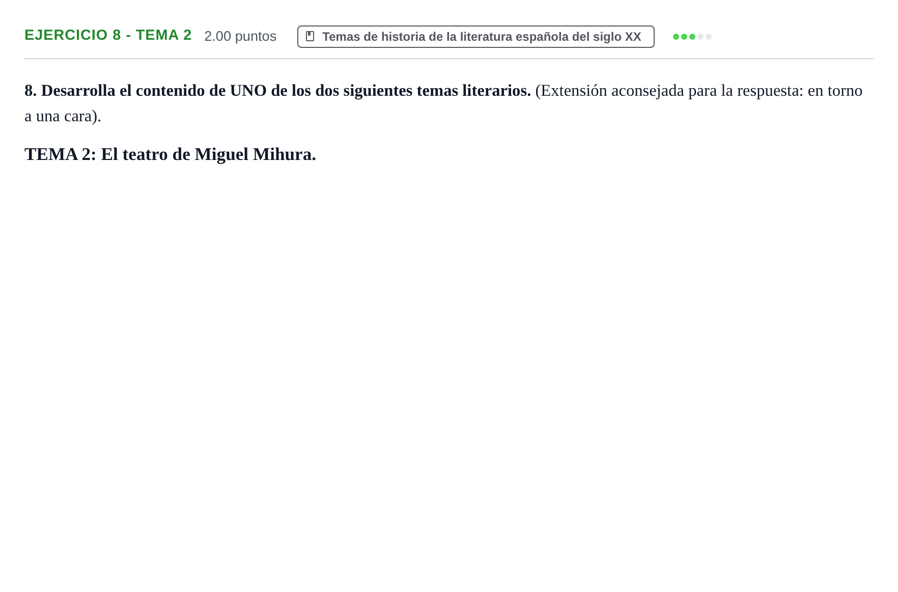 Enunciado: Ejercicio 8 - Tema 2 · Lengua Castellana y Literatura II PAU La Rioja Extraordinaria 2021