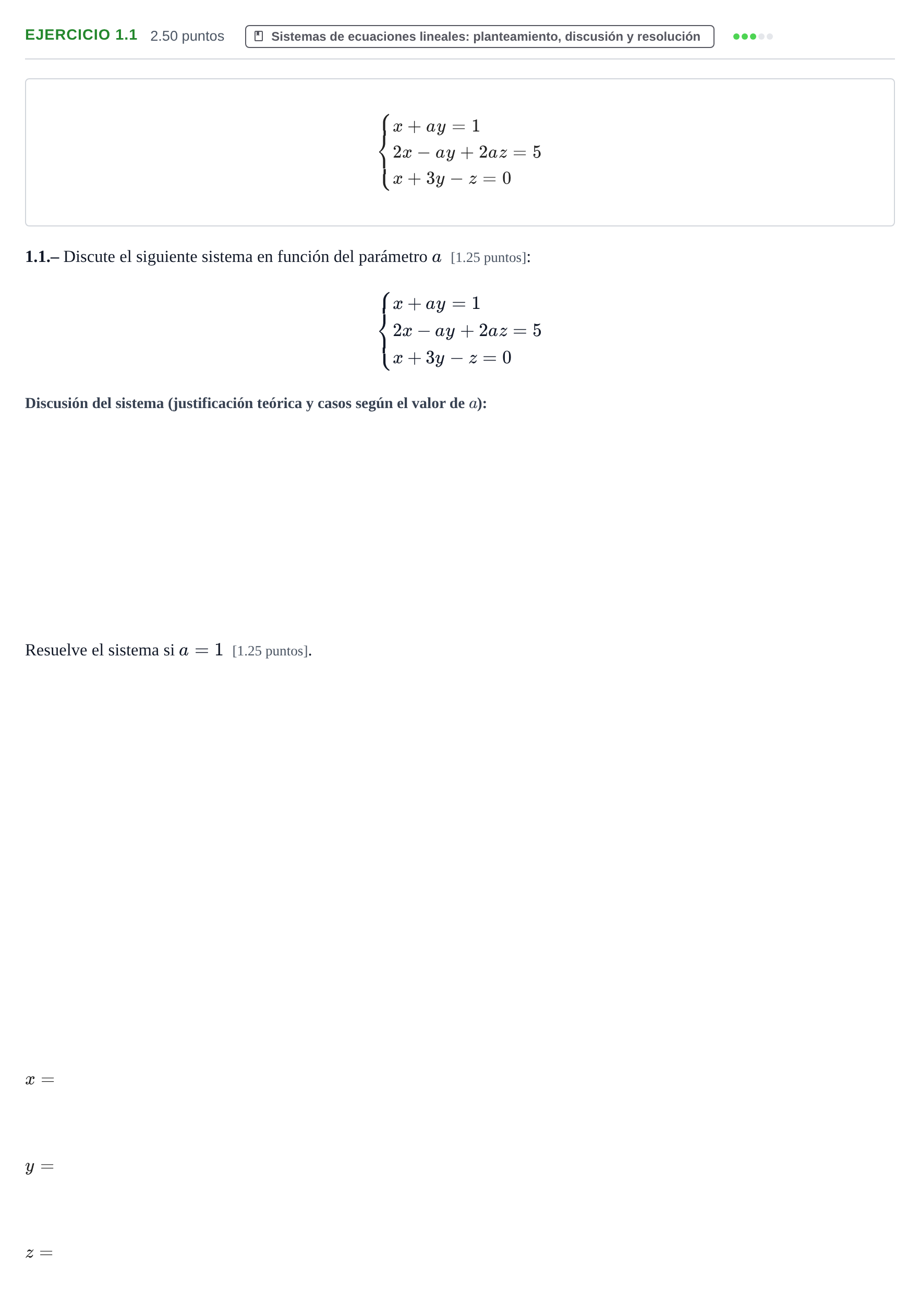 Enunciado: Ejercicio 1.1 · Matemáticas aplicadas a las Ciencias Sociales II PAU La Rioja Ordinaria 2021
