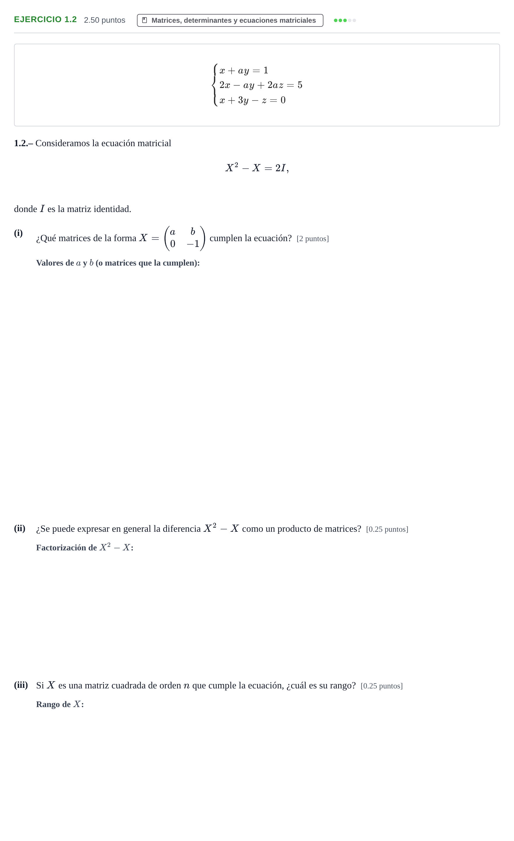 Enunciado: Ejercicio 1.2 · Matemáticas aplicadas a las Ciencias Sociales II PAU La Rioja Ordinaria 2021