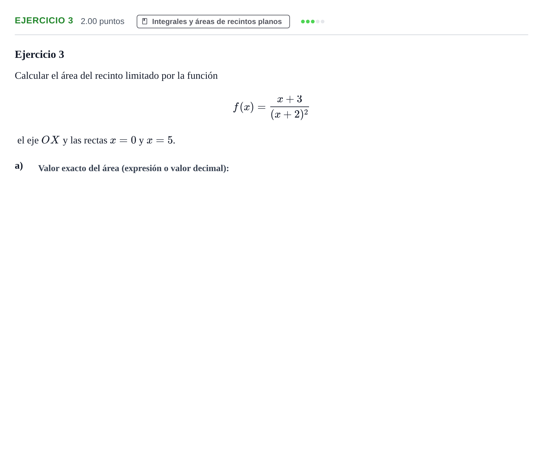Enunciado: Problema 3 · Matemáticas II PAU La Rioja Ordinaria 2021